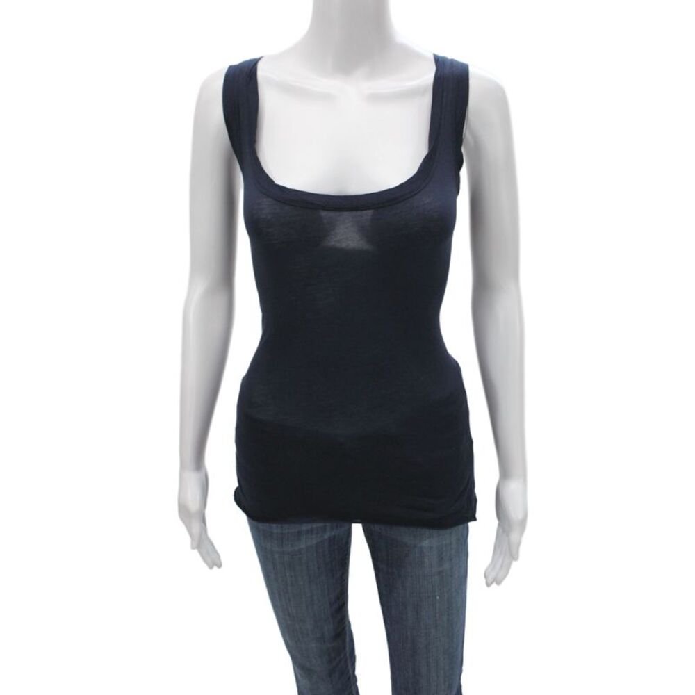 Velvet by Graham & Spencer Womens Basic Cotton Scoop Neck Tank Blue Size S